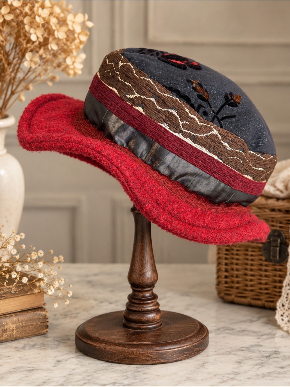 Jasmine Design Canada Mixed Media Wool Blend Cloche Hat
